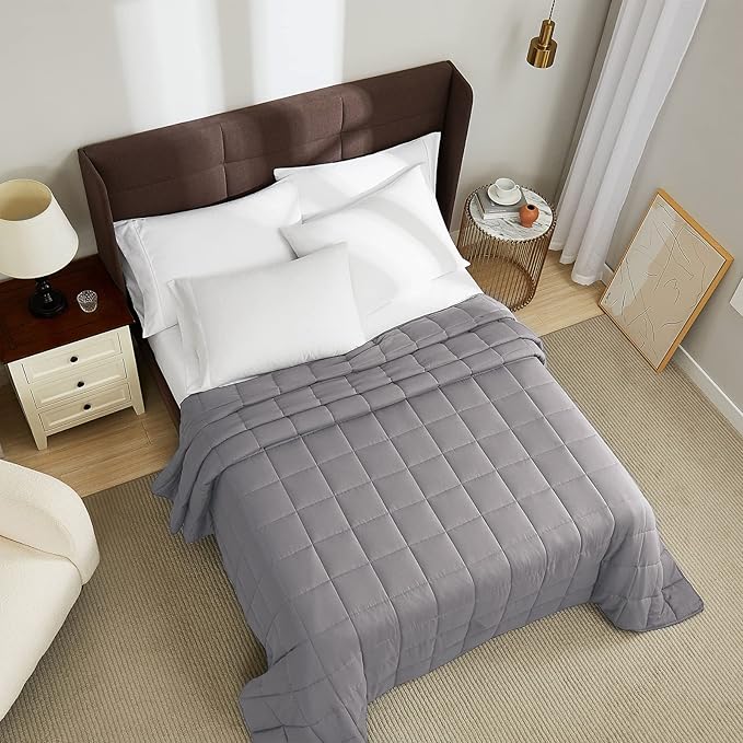 L'AGRATY Weighted Blanket - 80"x87" 20lbs Cooling Breathable Heavy Blanket Microfiber Material with Glass Beads for Adult All-Season Summer Fall Winter Soft Thick Comfort-StrideForce Fitness