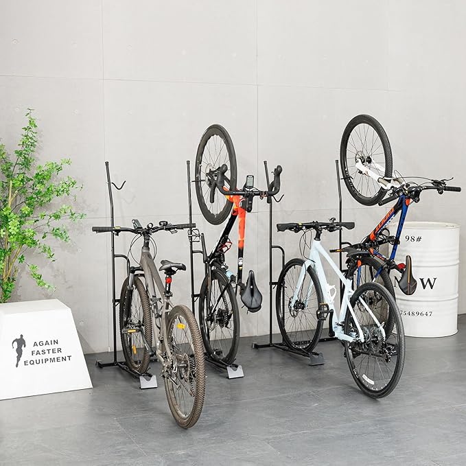 YueTong Vertical Bike Stand, 2 Bike Rack Garage, Upright and Horizontal, Indoor Bicycle Storage for Floor.-StrideForce Fitness