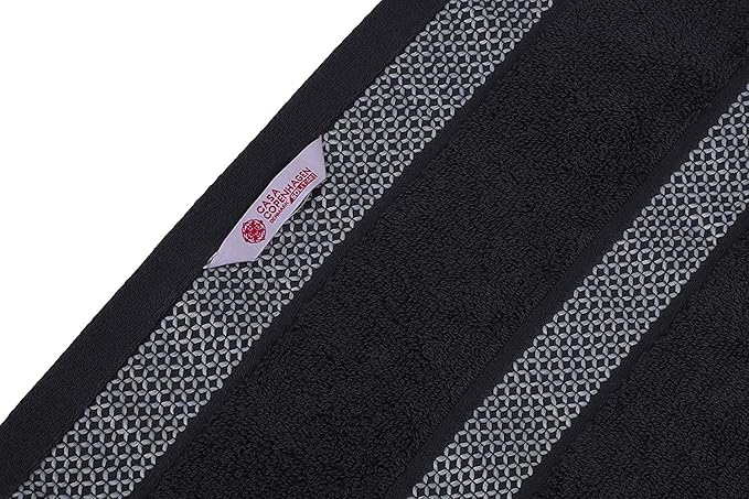 CASA COPENHAGEN Solitaire Towels, 4 Pieces Bath Towel Set- Pine Grey, 600 GSM Designed in Denmark Made of Soft Egyptian Cotton for Bathroom, Kitchen & Shower-StrideForce Fitness