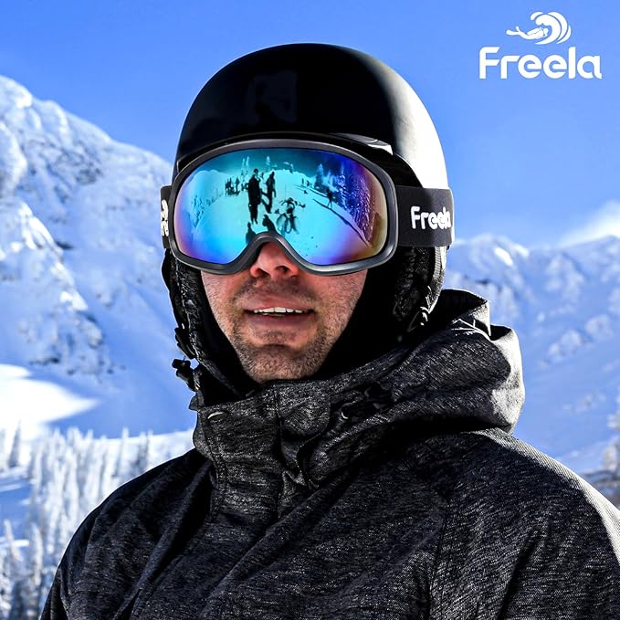 Freela Ski Goggles OTG Men Women, Over Glasses Snow Snowboard Sports Goggles for Adult Youth 100% UV400 Protection Anti Fog-StrideForce Fitness