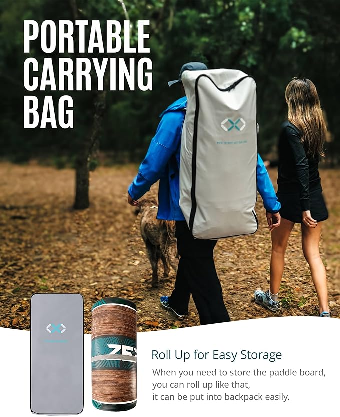 ZLX Inflatable Stand Up Paddle Board, 10'6" SUP Non-Slip Stable Deck Pad, Unique Center Fin, Premium Accessories, Portable Paddleboard for Adults, Beginners, All Skill Levels-StrideForce Fitness