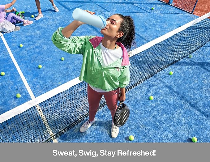 26 oz Insulated Water Bottle with 2-in-1 Straw and Spout Lid, Keep Cold 24H, Leak-Proof, Fits in Car Cup Holder, Stainless Steel Water Bottle for Sports, Travel, and School (Polar)-StrideForce Fitness