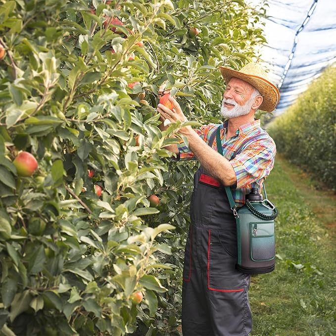 1 Gallon Water Bottle Insulated | Thickened Stainless Steel Vacuum Metal Water Jug | Portable Sports Large for Gym and Hiking with Straw, Carrier Bag, Handle Strap | BPA-Free 128 oz-StrideForce Fitness