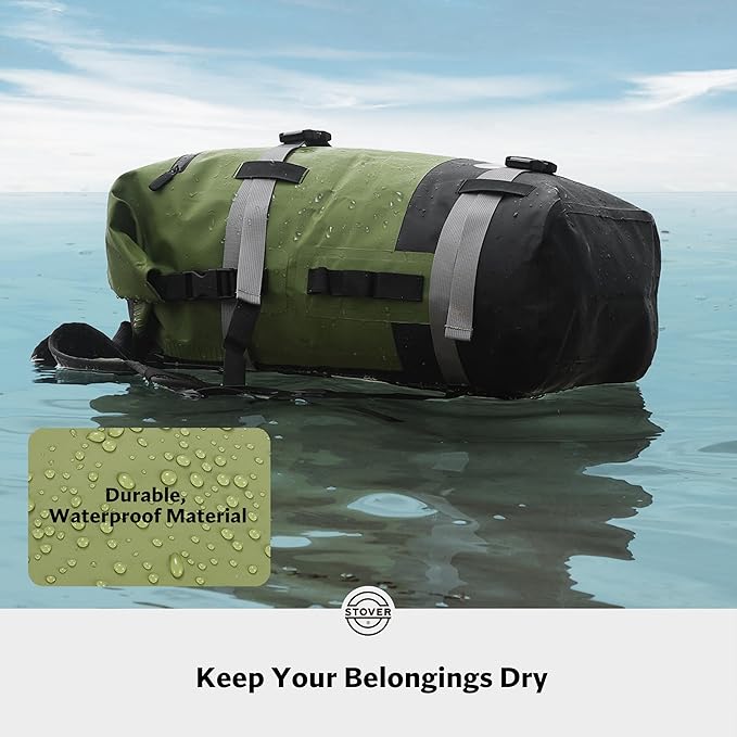 STOVER 5/10/25/30/40/55L Waterproof Backpack- Floating Dry Bag for Kayaking, Travel, Beach, Hiking, & Camping, Men/Women-StrideForce Fitness