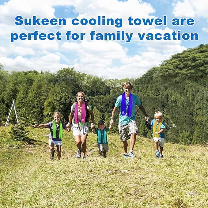 Sukkeen Cooling Towel (40"x12"), Soft Breathable Chilly Microfiber Towel for Yoga, Sports & More Activities-StrideForce Fitness