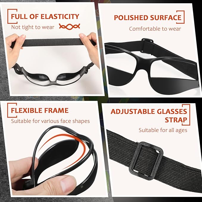 Weewooday 20 Pieces Adjustable Lightweight Basketball Dribbling Goggles, No Look Eye Goggles for Sport Dribble Training-StrideForce Fitness