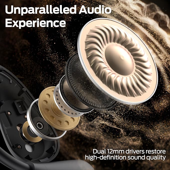 Monster Open Ear AC210 Headphones, Wireless Headphones Bluetooth 5.4 Earphones Stereo Sound,32H Playtime, HD Clear Calls,Fast Charging Touch Control, IPX5 Waterproof Open Ear Earbuds-StrideForce Fitness