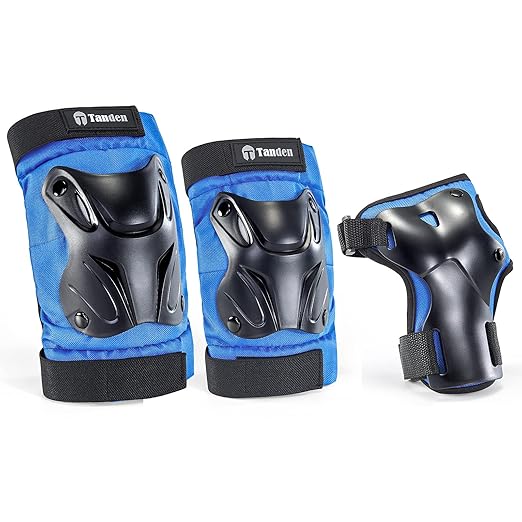 Skating Protective Gear Elbow and Knee Pads Adult, Knee Pads for Men Women Elbow Pads Wrist Guards for Roller Skating Cycling Skateboarding Blue-StrideForce Fitness