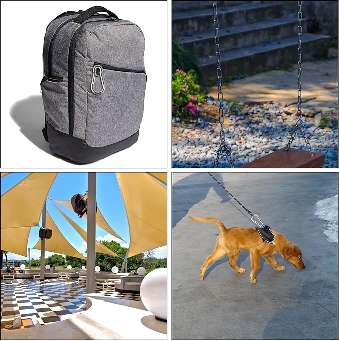 MIVIDE 20 Pack M8 x 3-1/8 inch Carabiner Clips Spring Snap Hook, 304 Stainless Steel Heavy Duty Snap Hooks Carabiner Quick Link Clip for Camping Hiking Traveling Outdoor Swing Gym, 500Lbs Capacity-StrideForce Fitness