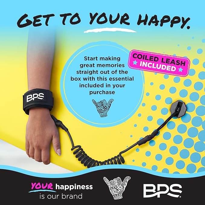 BPS New Zealand ‘Shaka’ Body Board for All Wave Conditions - Lightweight with EPS Core, HDPE Slick Bottom, Body Boards for Beach with Wrist Leash and Plug for Kids and Adults - All Skill Levels-StrideForce Fitness
