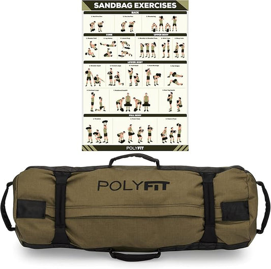 Polyfit Classic Sandbag - Heavy Duty Workout Sandbag for Fitness with 8 Gripping Handles for Sand Bag Weight Training - Multiple Colors & Sizes-StrideForce Fitness