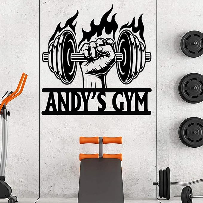 Luxury Personalized Gym Metal Sign, Custom Home Gym Sign, Home Gym Decorations, Gifts for Fitness Lovers, Workout Room Decor, Gym Signs for Home Gym, Christmas Gifts 2-StrideForce Fitness