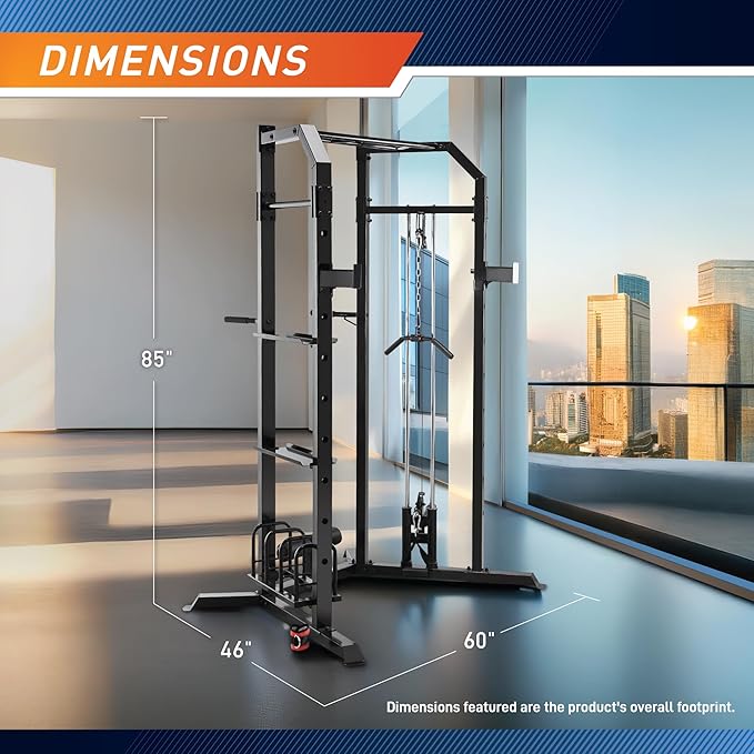 Marcy Strength Training Home Gym Cage with Pulley System for Weightlifting, Bodybuilding, Full Body Workout Equipment for Home Exercise-StrideForce Fitness