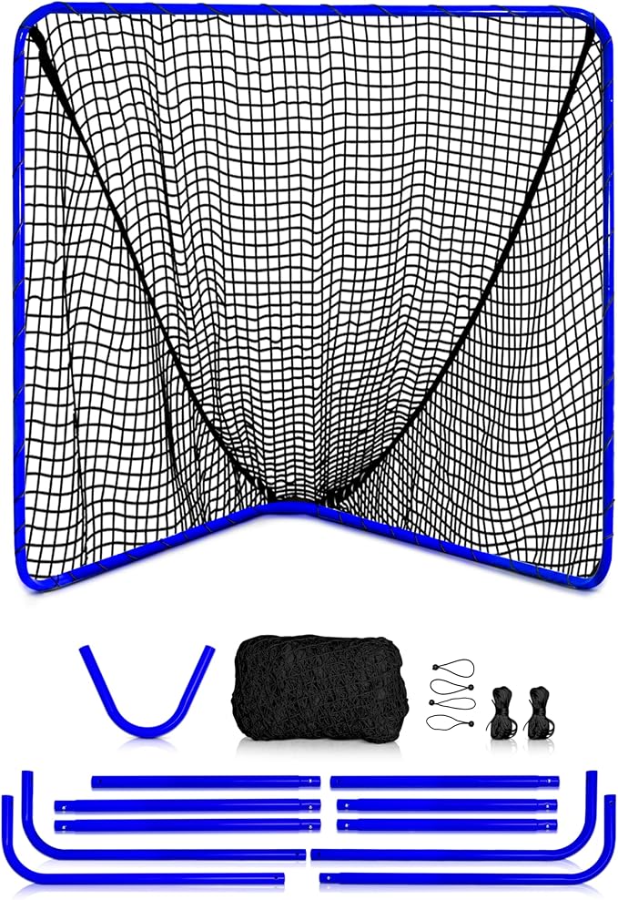 Velocity - Lacrosse Goal - Portable Steel Frame with Black Net, Perfect for Youth and Adult Training, Backyard Design-StrideForce Fitness