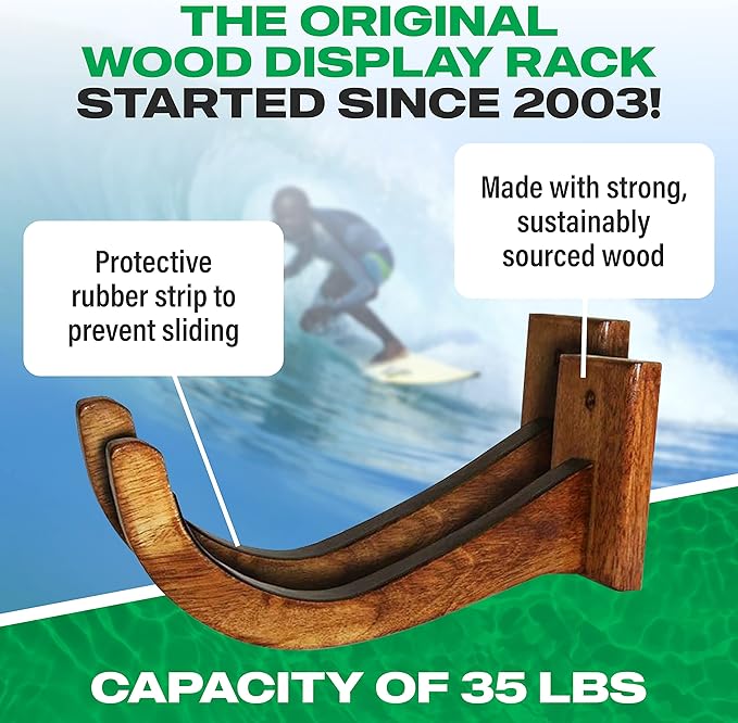 COR Surf Surfboard Wood Rack for Long Boards and Short Boards Works Indoor and Outdoor-StrideForce Fitness