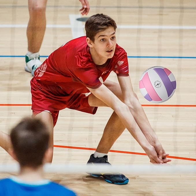 Official Size 5 Volleyball, Soft Indoor Outdoor Volleyball for Game Gym Training Beach Play, 2 Pcs Per Pack with Pump Kit-StrideForce Fitness