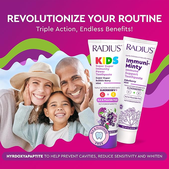 RADIUS Kids Super Duper Immunity Power Toothpaste 2.5 Oz - Super Duper Bubble Berry Mint - Pack of 1