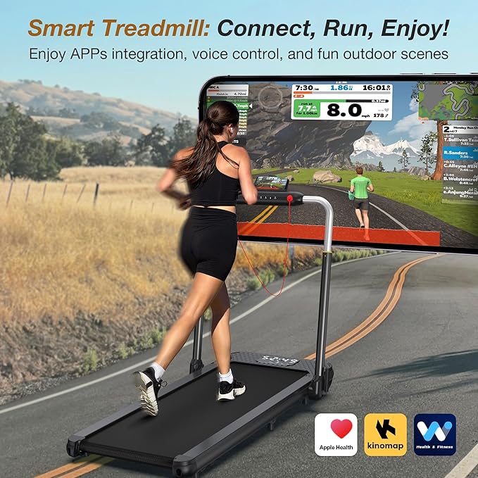 WELLFIT 10% Incline Foldable Walking Pad Treadmill with Handle Bar for Home, 360 LBS Capacity, 7.6MPH Max Speed,Wide Shock Absorbing Deck, 3.0HP Low Noise, for APP/Mute Remote-StrideForce Fitness