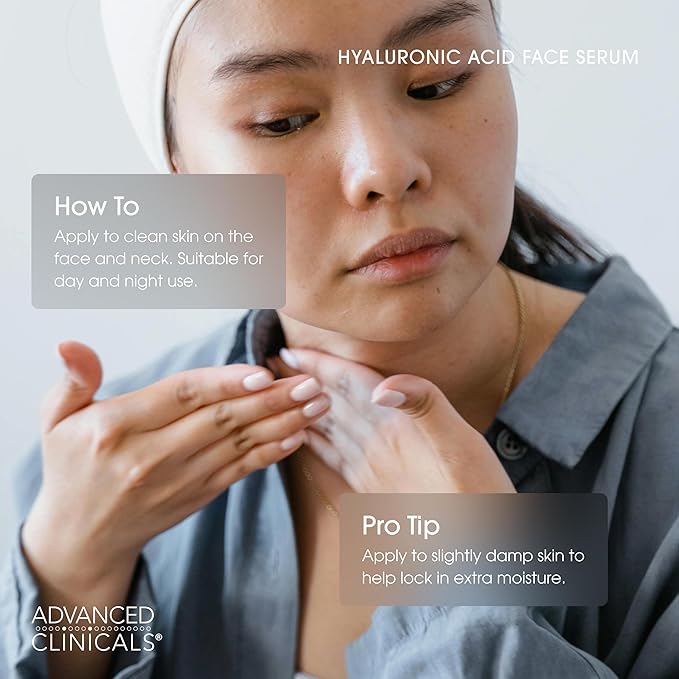 Advanced Clinicals Hyaluronic Acid Moisturizer Body Cream + Hyaluronic Acid Serum 2PC Skin Care Set | Face Serum & Body Lotion Help Diminish Appearance Of Wrinkles, Fine Lines, & Dry Skin, 2PC Bundle-StrideForce Fitness