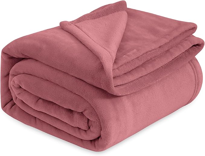 Bedsure Twin XL Fleece Blanket Dorm Bedding - Lightweight Soft Cozy Blankets for Bed, Sofa, Couch, Travel, Camping, Rose Pink, 66"x90"-StrideForce Fitness