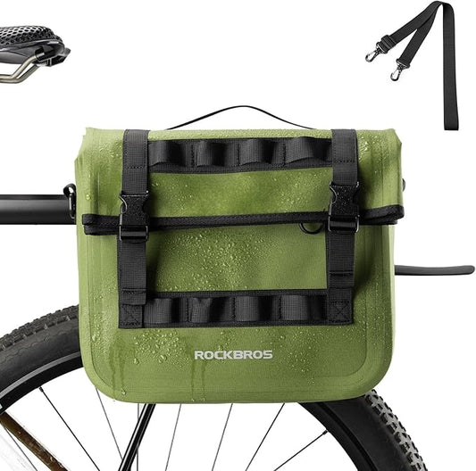 ROCKBROS Bike Panniers 15L Capacity Waterproof Bike Rack Bag Bicycle Panniers for Cycling Commuting Bikepacking Green-StrideForce Fitness