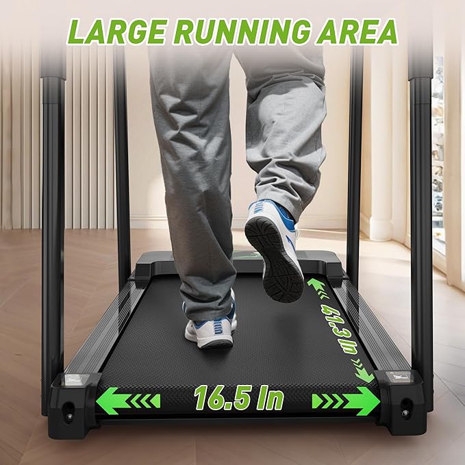 FYC Walking Treadmill for Seniors with Extended Handrails & Deck, Composite Shock-Absorbing Treadmill for Seniors, Optional APP Control, 300 LBS Capacity-StrideForce Fitness