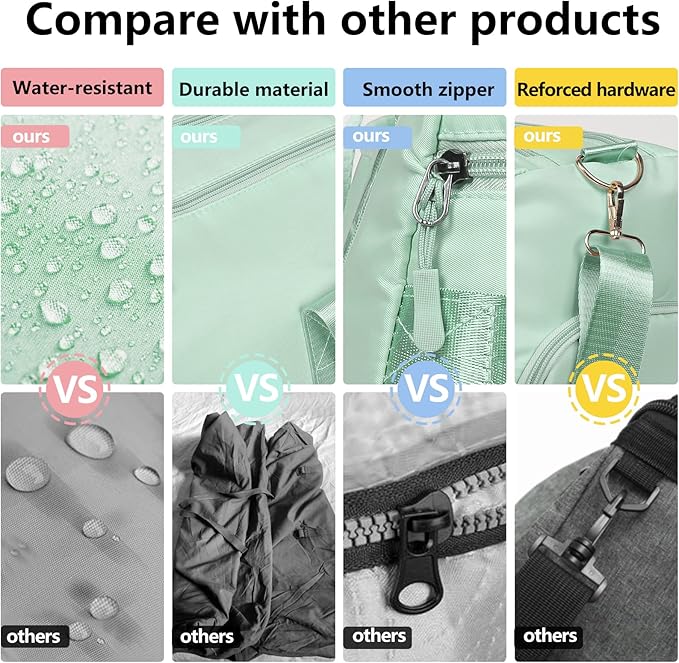 MABROUC Duffle Bag For Women, Sports Duffel Bag for Gym with Wet Pocket & Shoe Compartment, Overnight Weekender Travel Bag-StrideForce Fitness