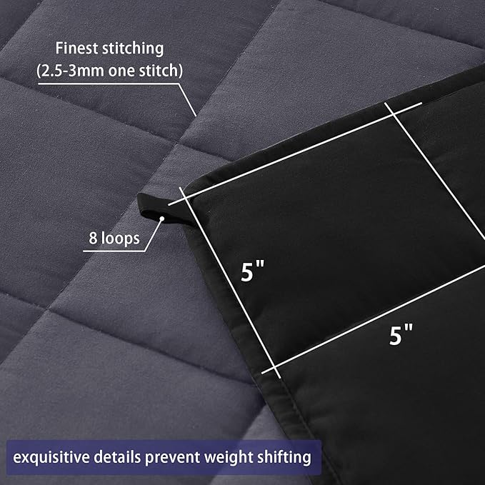 King Size Weighted Blanket for Adults (20 lbs, 80” x 87”, Grey& Black) Cooling Heavy Blanket for Sleeping Perfect for 190-210 lbs, Breathable Blanket for Adults & Couple All Season, Machine Washable-StrideForce Fitness