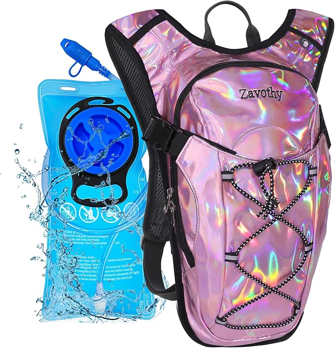 Reflective Hydration Backpack, Hydration Pack - Water Backpack with 2L/3L Hydration Bladder, Essential for Festivals - Rave Hydration Pack for Hiking, Running, Cycling, and Festivals-StrideForce Fitness