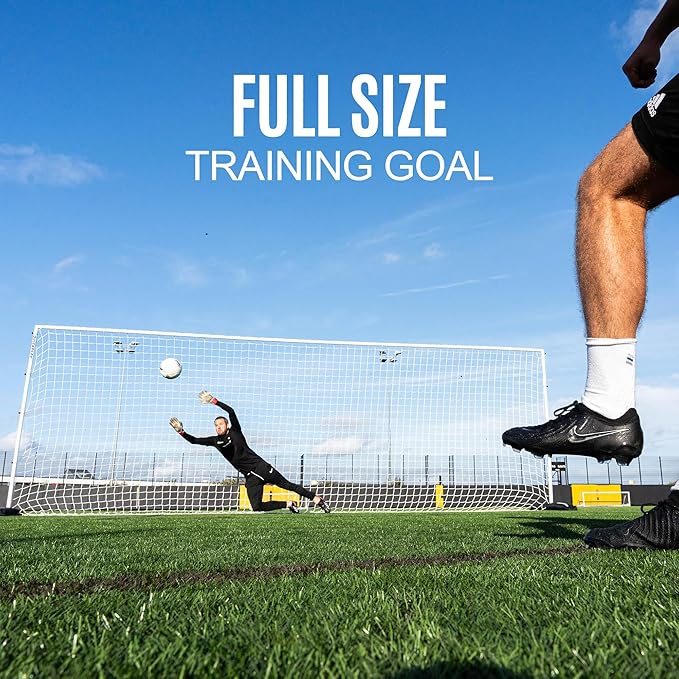 QUICKPLAY Pro Alu Training Frame - Flat Soccer Goal - Double-Sided Design - Durable Aluminum Construction - Base and Ground Stake for Multi-Surface - Available 2 Sizes Full Size Goal-StrideForce Fitness