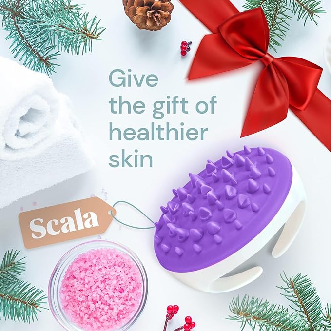 Scala Silicone Cellulite Massager, Bath Shower Scrubber Accessories, Bathroom Toys, Cellulite Remover, Body Massager Tool, Exfoliator, Fat Roller Use with Creams and Oils, Purple-StrideForce Fitness