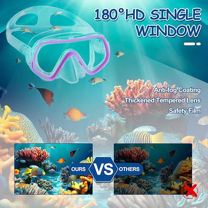 Hoolerry 4 Pcs Kids Nose Goggles Swim Goggles with Nose Cover for 3-8 Tempered Glass Snorkel Dive Mask Anti Fog with Elastic Strap No Leak Swimming Mask for Summer Diving Snorkeling-StrideForce Fitness