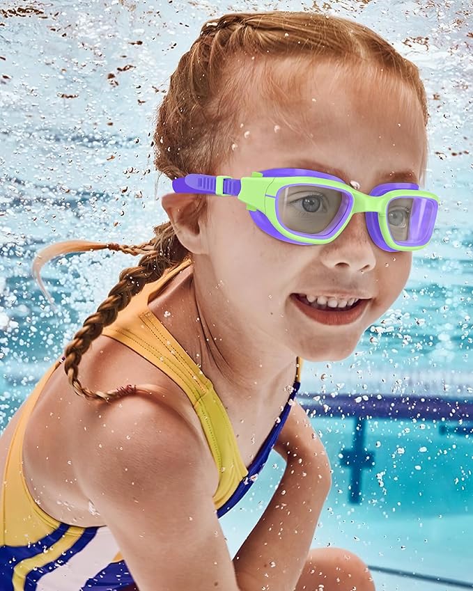 Kids Swim Goggles,Swimming Goggles for Kids 6-14, Anti-Fog UV Protection Pool Glasses for Boys Girls-StrideForce Fitness