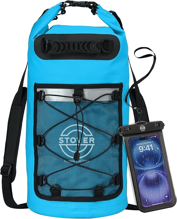 STOVER 5/10/25/30/40/55L Waterproof Backpack- Floating Dry Bag for Kayaking, Travel, Beach, Hiking, & Camping, Men/Women-StrideForce Fitness