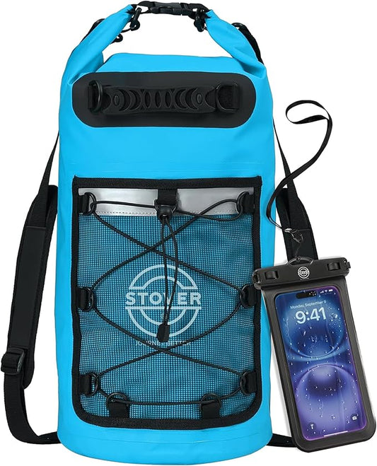 STOVER 5/10/25/30/40/55L Waterproof Backpack- Floating Dry Bag for Kayaking, Travel, Beach, Hiking, & Camping, Men/Women-StrideForce Fitness