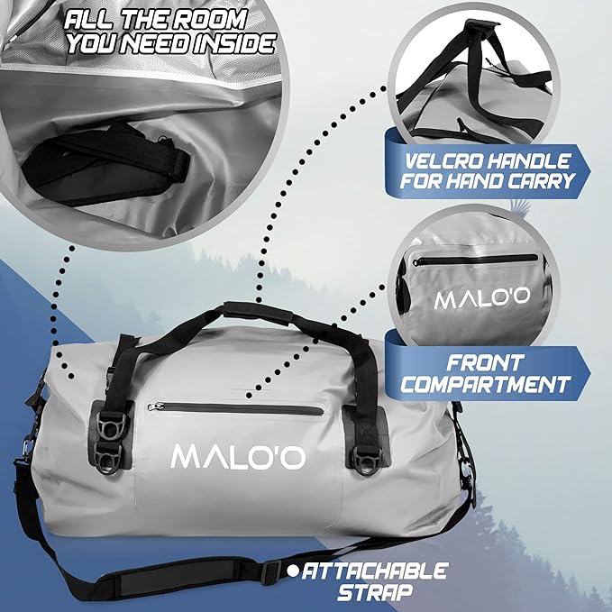Malo'o Waterproof Roll-Top Duffel - 100L - Keep Gear Dry for Outdoor Adventures - Pockets & Molle Loops-StrideForce Fitness