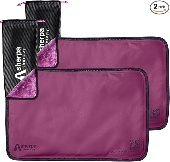 Medium Flexible Gel Ice Packs Reusable - Hot and Cold Soft Ice Packs for Injuries Reusable for Ankle, Arm, Foot, Leg, Back Pain Relief - 8" x 12" - 2PK - Purple-StrideForce Fitness
