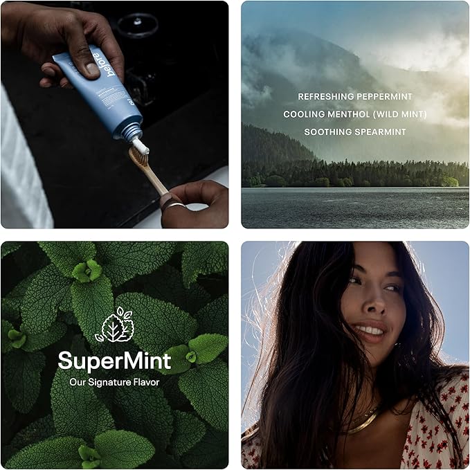 Before | Whitening Anti-Cavity Toothpaste | Vegan, Reduces Plaque for Gum Health, Balanced Foaming, Low Abrasion, Long Lasting Minty Fresh Breath, Plant-Based 3.5oz Tubes, Made in The USA — 2 Pack