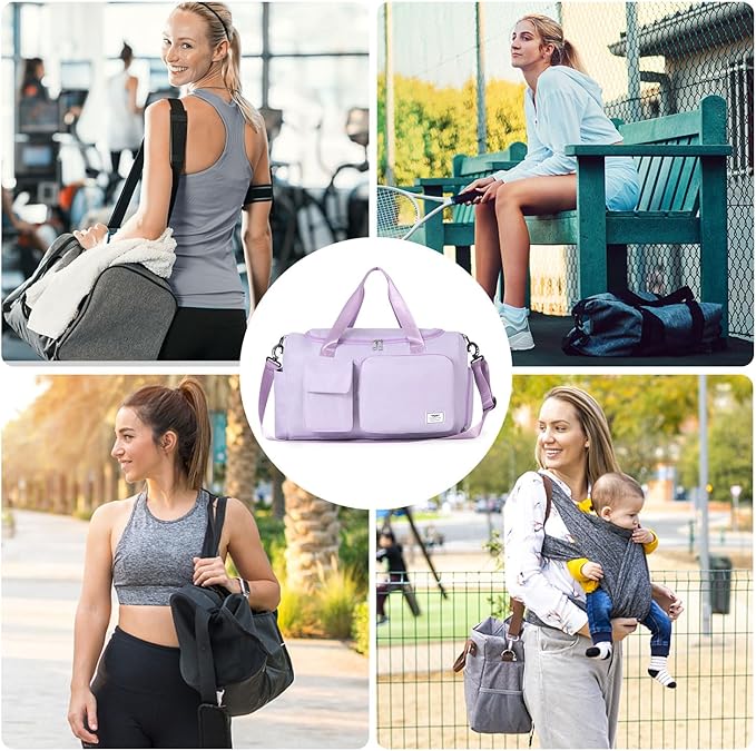 FIORETTO Women's Gym Duffle Bag with Shoes Compartment, 37L Capacity, Ideal for Travel, Gym, Sports, Duffel, Weekender-StrideForce Fitness