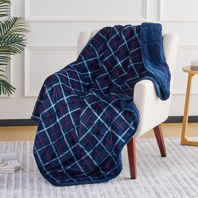 L'AGRATY Weighted Blanket - 48"x72" 15lbs Soft Breathable Heavy Blanket Flannel Material with Glass Beads for Adult All-Season Summer Fall Winter Soft Thick Comfort-StrideForce Fitness