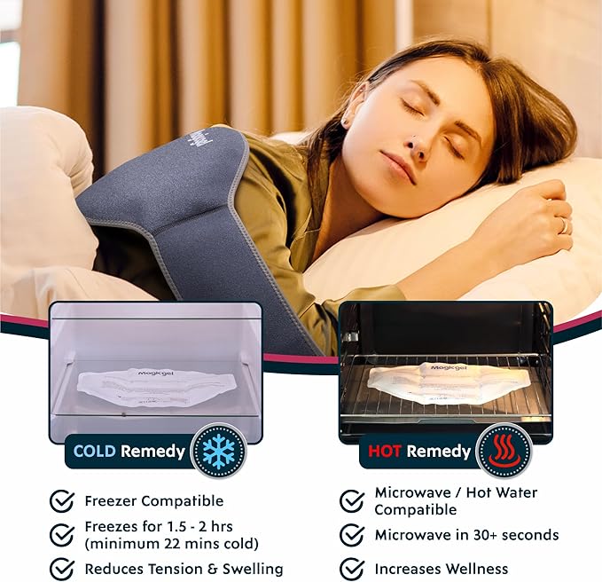 Magic Gel Ice Packs for Injuries Reusable - 2X Ice Pack for Back - Soft Compress for Hot or Cold Therapy - Lower Back Support - Soft Pad for Lower Lumbar, Sciatica, Tailbone-StrideForce Fitness