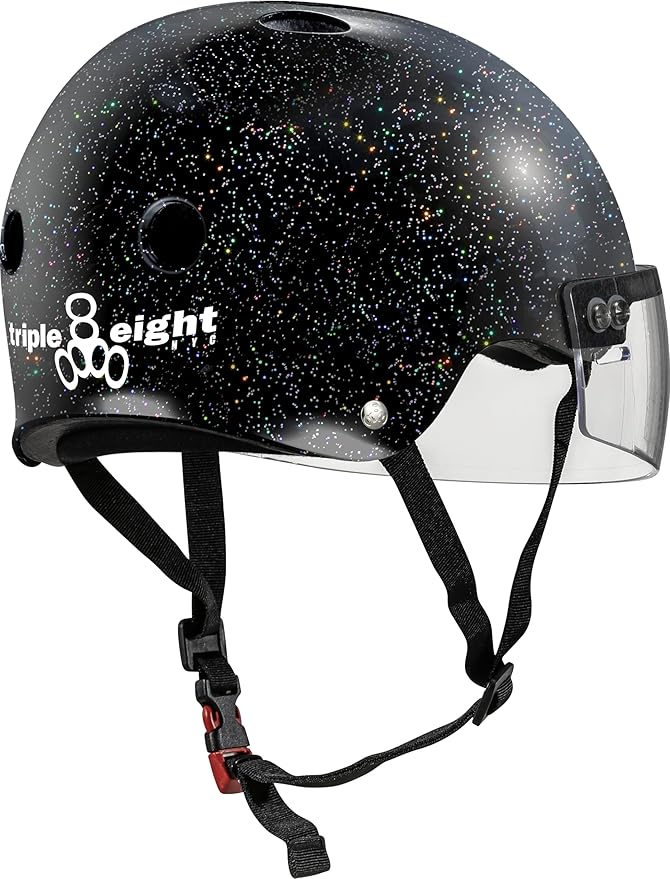 Triple Eight The Certified Sweatsaver Helmet with Visor for Roller Derby, Skateboarding and BMX-StrideForce Fitness