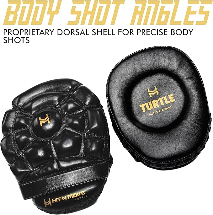 HIT N MOVE Turtle Boxing Mitts and Pads Suitable for Boxing Gloves Men, Boxing Equipment, MMA Gloves Men, UFC Gloves, Boxing Mitts Leather, Training Gear for Athletes, High-Performance Focus Mitts-StrideForce Fitness