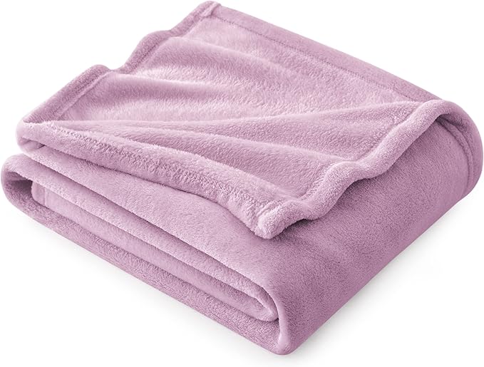 Bedsure Fleece Throw Blanket for Couch Lilac - Lightweight Plush Fuzzy Cozy Soft Blankets and Throws for Sofa, 50x60 inches-StrideForce Fitness