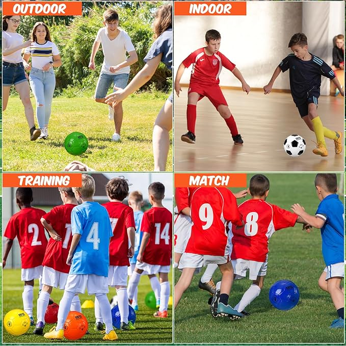 Deflated Soccer Balls with Pump Bulk Outdoor and Indoor Training Practice Soccer Ball Machine Stitched for Sports Birthday Gift Party Supplies-StrideForce Fitness