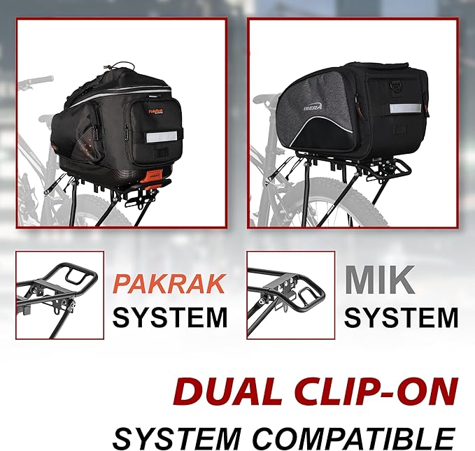 Ibera Bike Rack - Bicycle Touring Carrier Plus+ for Disc Brake/Non-Disc Brake Mount, Fat Tire Bikes, Frame-Mounted for Heavier Top & Side Loads, Height Adjustable for 26"-29" Frames-StrideForce Fitness