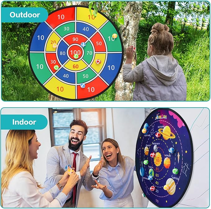 BooTaa 29" Large Dart Board for Kids, Kids Dart Board with Sticky Balls, Boys Toys, Indoor/Sport Outdoor Fun Party Play Game Toys, Birthday Gifts for 3 4 5 6 7 8 9 10 11 12 Year Old Boys Girls-StrideForce Fitness