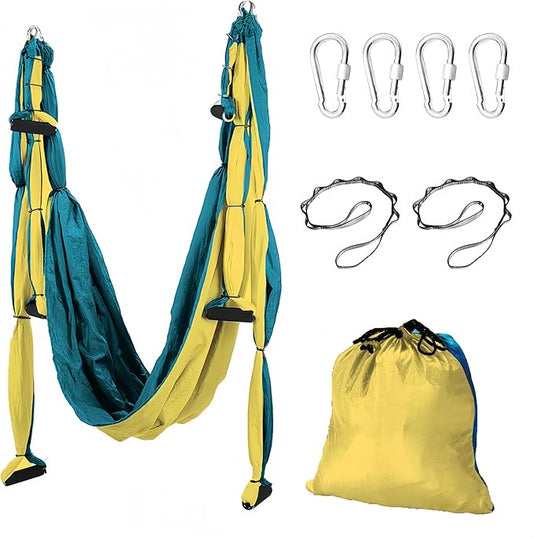 Premium Aerial Yoga Swing Hammock Inversion Therapy with 2 Free Extension Straps Easy Install for Home & Gym Fitness-StrideForce Fitness