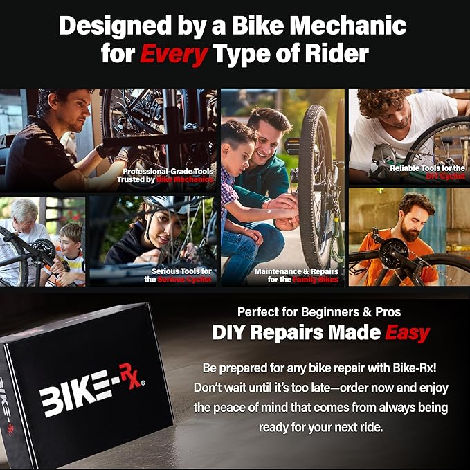 Elite 37pc Bike Tool Kit – Bicycle Repair Set for Mountain, Road, BMX & Ebikes, w/Chain Breaker, Tire Repair, Maintenance Kit & Lock Case-StrideForce Fitness