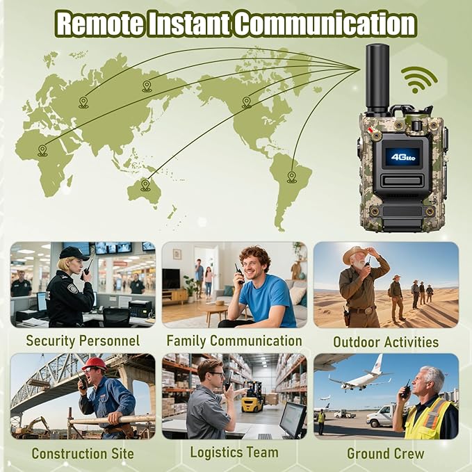 2Pcs 4G Camo Walkie Talkie for Adults,Long Range 4G 1000 Mile Rechargeable Two-Way Radios 3-Day Battery Runtime Ideal for Hiking,Camping,Work,and Emergency Use Portable Two-Way Outdoor Radio(SIM Card)-StrideForce Fitness